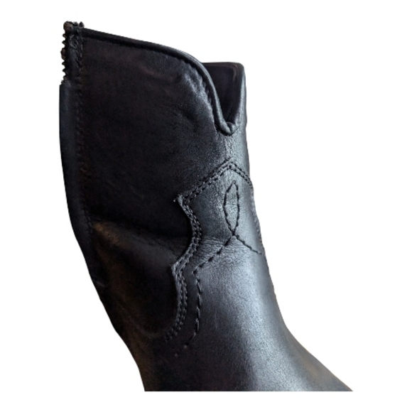 Frye Billy Short Black Leather Western Ankle Boots - Size 8B - Picture 6 of 10